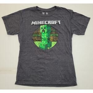 Official Minecraft Mojang Jinx Green Creeper Gray T-Shirt Size S